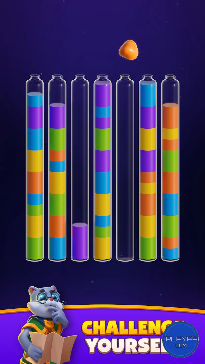 Magic Sort screenshot with multiple flasks